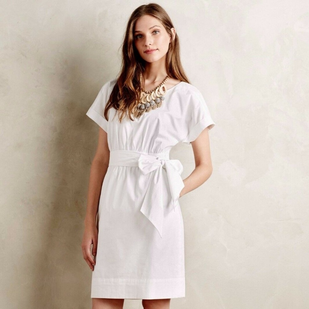 Ribboned Poplin Dress NWT